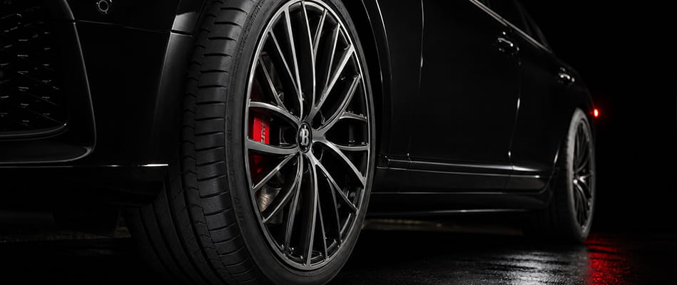 Close shot of car tyres